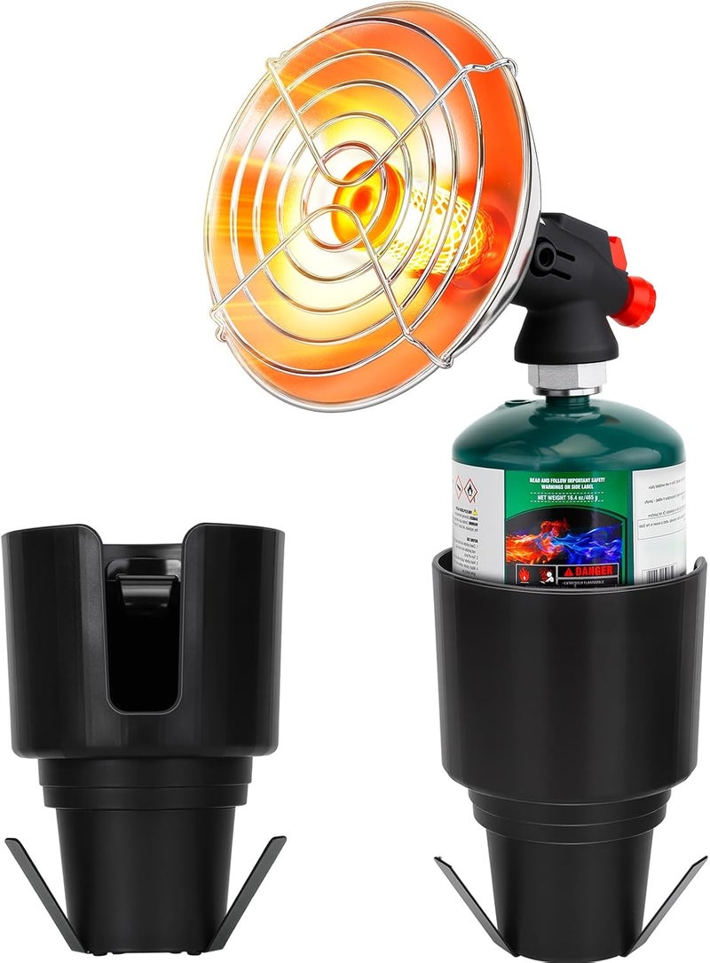 LOFUKI Golf Cart Heater, Portable Propane Heater with Cup Holder Fits Most Golf Cart Accessories Car, Safe Camping Tent Heaters Cordless with Electronic Ignition, Control Valve, Winter outdoor Heating Helper - Image 1